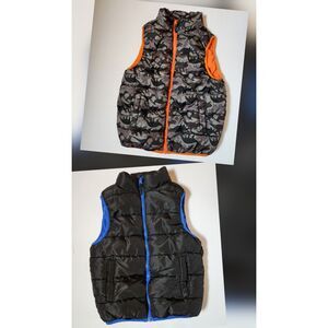2 Boys Puffer Vests – Size 8, Jumping Beans, Black & Camo